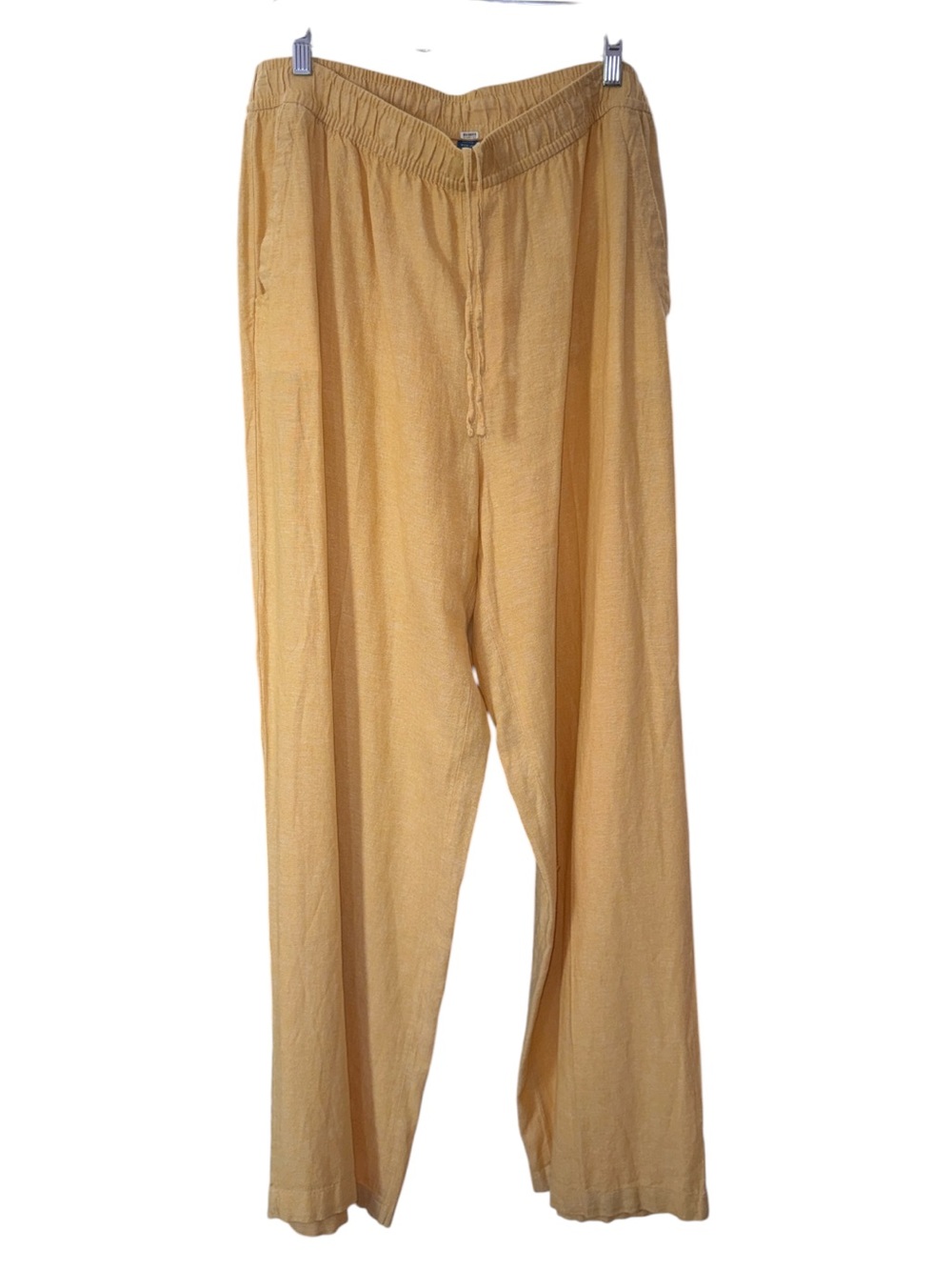 Old Navy High-Rise Wide-Leg Linen-Blend Pants Yellow XL Tall - Picture 2 of 6